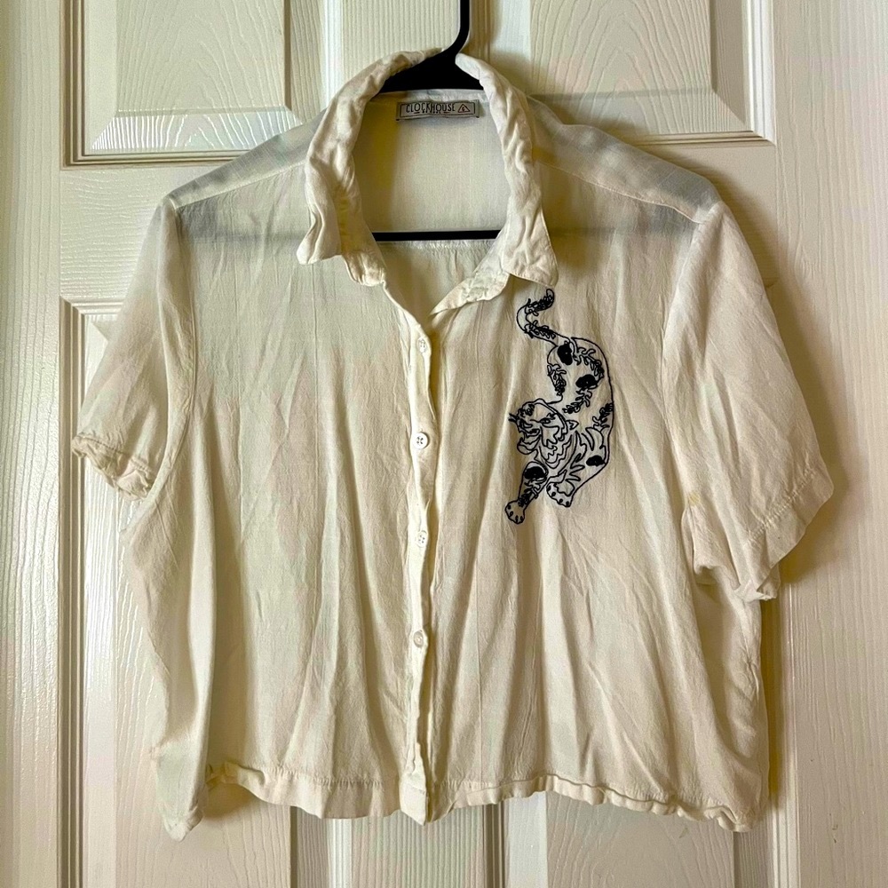 Tiger embossed top SMALL